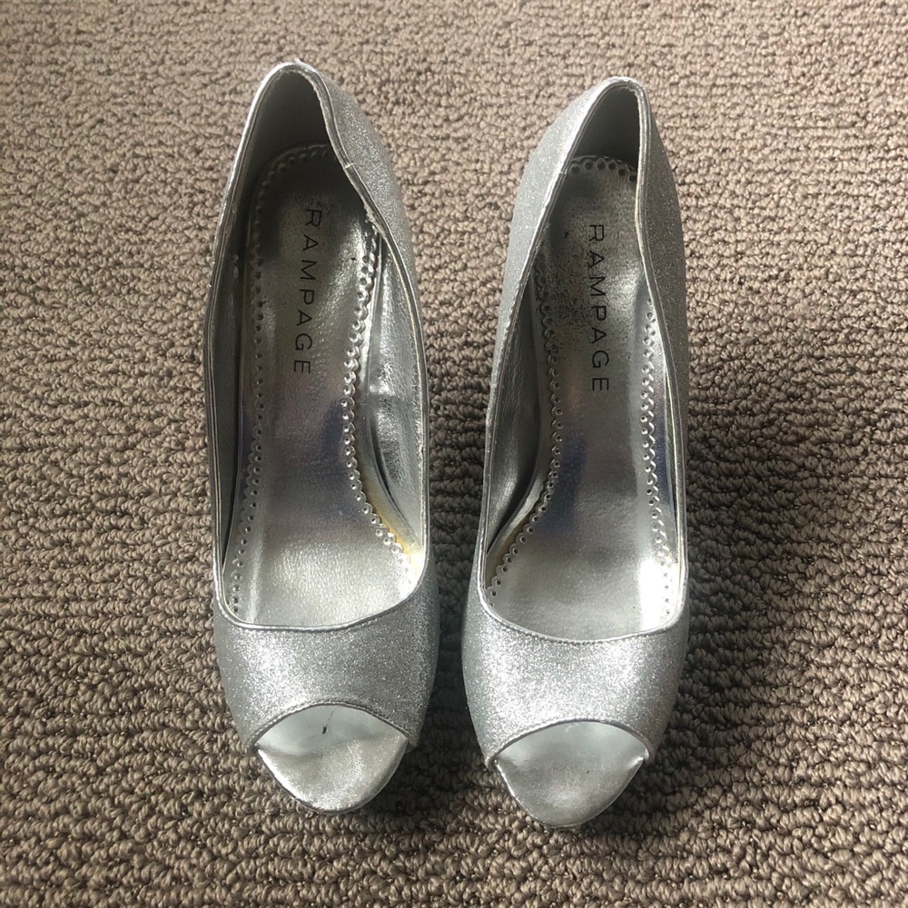 Rampage Gracee Silver Sparkle Heels